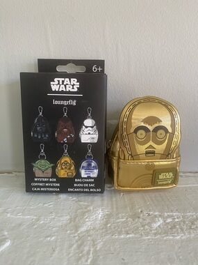 Loungefly Star Wars C-3PO Metallic Gold Kids Bag Charm Pouch